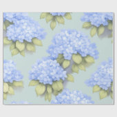 Blauw Hydrangea Bloemen Inpakpapier (Vlak)