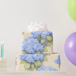 Blauw Hydrangea Bloemen Inpakpapier