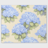 Blauw Hydrangea Bloemen Inpakpapier (Vlak)