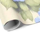 Blauw Hydrangea Bloemen Inpakpapier (Rol Hoek)