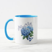 Blauw Hydrangea Bloemenboeket Mok (Links)
