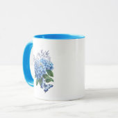 Blauw Hydrangea Bloemenboeket Mok (Voorkant links)