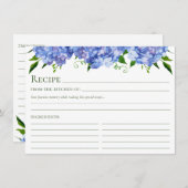 Blauw Hydrangea bloemenrecept Informatiekaartje (Voorkant / Achterkant)