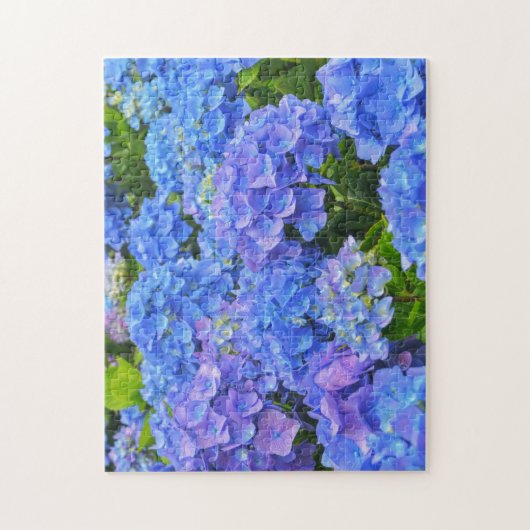 Blauw Hydrangea Bloementuin Kunst Puzzel (Verticaal)