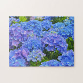 Blauw Hydrangea Bloementuin Kunst Puzzel Legpuzzel (Horizontaal)