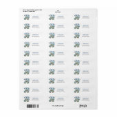 Blauw Hydrangea Bloemenwinkels Adreslabel Etiket (Full Sheet)