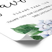 Blauw Hydrangea Bloemige Favorieten Bord Poster (Hoek)