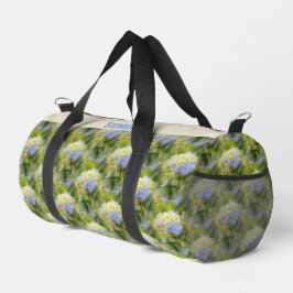 Blauw Hydrangea Bloempatroon Gepersonaliseerd Plunjezak