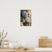 Blauw Hydrangea Bloemstuk Muurkunst Vintage Poster (Keuken)