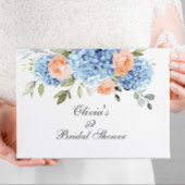 Blauw Hydrangea Blush Roos Eucalyptus Bruiloftsfee Gastenboek