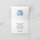 Blauw Hydrangea Boeket Bloemige Bruiloftsdouche Bedankkaart (Binnen)