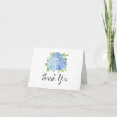 Blauw Hydrangea Boeket Bloemige Bruiloftsdouche Bedankkaart (Voorkant)