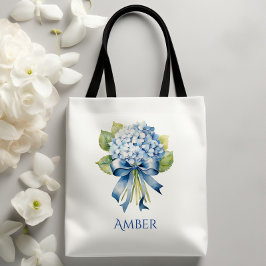 Blauw Hydrangea Boeket Bruidsmeisje Tote Bag