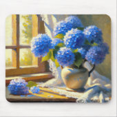 Blauw Hydrangea Boeket Muismat (Voorkant)