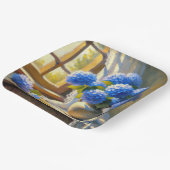 Blauw Hydrangea Boeket Papieren Bordje (Gebogen)