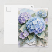 Blauw Hydrangea Boeket Waterverf Sereniteit Briefkaart (Voorkant / Achterkant)