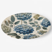Blauw Hydrangea Botanisch Papieren Bord (Gekanteld)