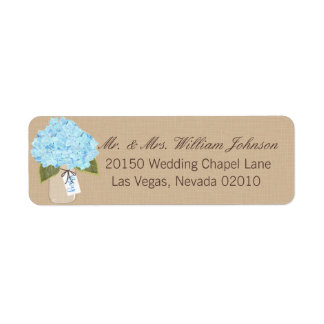 Blauw Hydrangea Bouquet Label