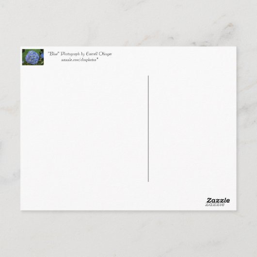 Blauw - Hydrangea Briefkaart (Achterkant)