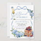Blauw Hydrangea Coquette Brunch en Bruisende Bruid Kaart (Voorkant)