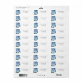 Blauw Hydrangea Elegant retour adres label (Full Sheet)
