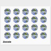 BLAUW HYDRANGEA ~ Envelopzeegelaars/stickers Ronde Sticker (Vel)