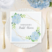 Blauw Hydrangea Geometric Floral Vrijgezellenfeest Servet