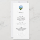 Blauw Hydrangea Grandmillennial Menu Kaart (Voorkant)