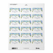 Blauw Hydrangea Groene Bloemen Adreslabel Etiket (Full Sheet)