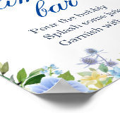 Blauw Hydrangea Groene Mimosa Bar Bord Poster (Hoek)