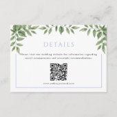 Blauw Hydrangea Horizontaal Detail met QR Code Informatiekaartje (Voorkant)