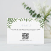 Blauw Hydrangea Horizontaal Detail met QR Code Informatiekaartje (Staand voorkant)