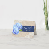 Blauw Hydrangea Kant & Jute Bedankt (Voorkant)