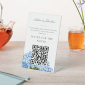 Blauw Hydrangea Liefdadigheid Donatie teken Reclamebord Met Voetstuk (Insitu)