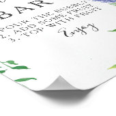 Blauw Hydrangea Mimosa Bar Bord Poster (Hoek)