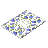 Blauw Hydrangea Patroon Notitieboek (Linkerzijde)