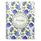 Blauw Hydrangea Patroon Notitieboek (Voorkant)