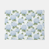 Blauw Hydrangea Patroon Waterverf Bloem Botanisch Deurmat (Voorkant)