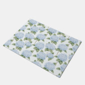 Blauw Hydrangea Patroon Waterverf Bloem Botanisch Deurmat (Schuin)