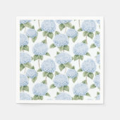 Blauw Hydrangea Patroon Waterverf Bloem Botanisch Servet (Voorkant)