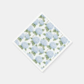 Blauw Hydrangea Patroon Waterverf Bloem Botanisch Servet (Hoek)