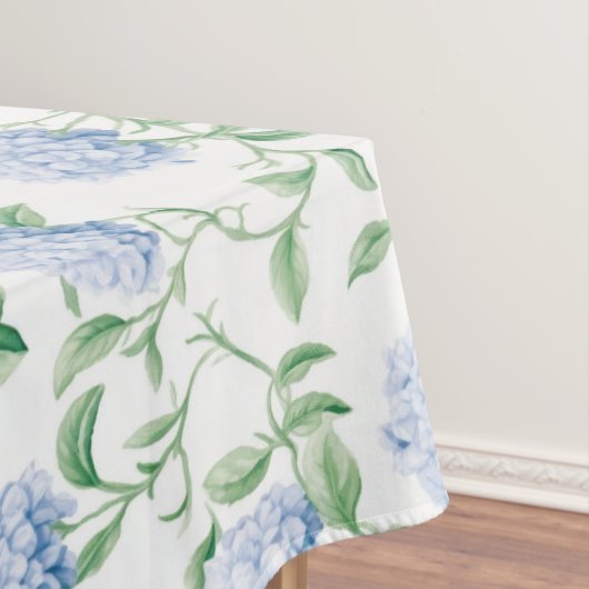 Blauw Hydrangea Patroon Waterverf Bloem Botanisch Tafelkleed (Voorbeeld)