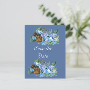 BLAUW HYDRANGEA slaat de datum op Aankondigingskaart
