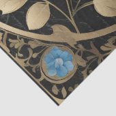  Blauw Hydrangea Vogel Art Nouveau Ephemera Tissuepapier (Detail)