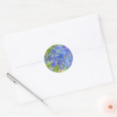 Blauw Hydrangea Waterverf Bloemen Schilderen Ronde Sticker (Envelop)