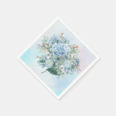 Blauw Hydrangea Waterverf Papier Servet (Hoek)