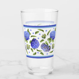 Blauw Hydrangeas BorderPatroon Glas