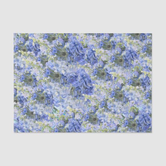 Blauw Hydrangeas Patroonpapier Tissuepapier (Voorkant)