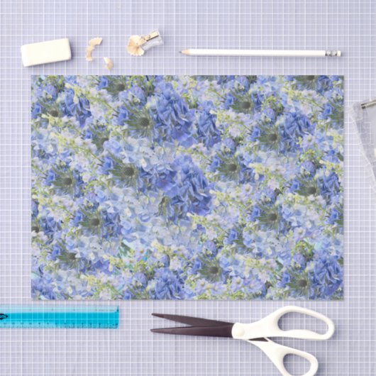 Blauw Hydrangeas Patroonpapier Tissuepapier (Craft)