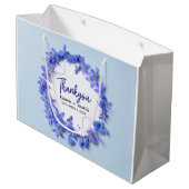  Blauw Hydrangeas Script bruiloft Dank u Groot Cadeauzakje (Achterkant Gekanteld)